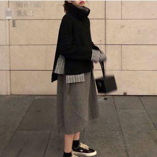 Turtleneck Sweatshirt / Long-sleeve Midi Dress