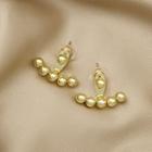 Alloy Swing Earring 1 Pair - 925 Silver Needle - Stud Earrings - Gold - One Size