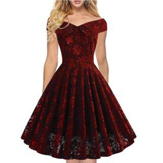 Off Shoulder Collared Lace Dress