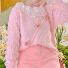 Lace Trim Floral-accent Sweater