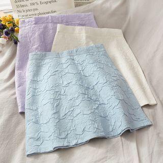 Embossed High-waist Pencil Skirt