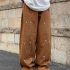 Low-rise Splashed Paint Wide-leg Jeans