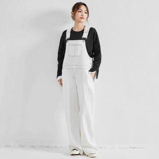 Denim Jumper Pants White - One Size