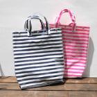 Clear Striped Shopper Bag With Strap