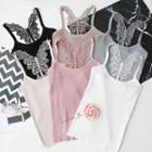 Butterfly-lace-back Tank Top