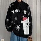 Christmas Bear Print Sweater