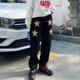 Straight Leg Star Print Pants