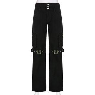 Low Rise Strappy Loose Fit Cargo Pants