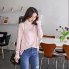 Lace-detail Plain T-shirt