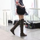 Tasseled Lace Up Over-the-knee Boots