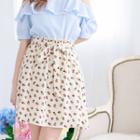 Floral Print Tie-waist A-line Skirt