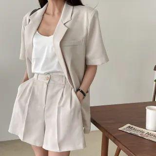 Single-breasted Blazer & Shorts Officewear Set