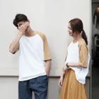 Couple Matching Elbow-sleeve Raglan T-shirt