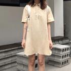 Pocketed Short-sleeve Collared Dress