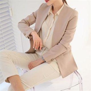 Tall Size Collarless Blazer
