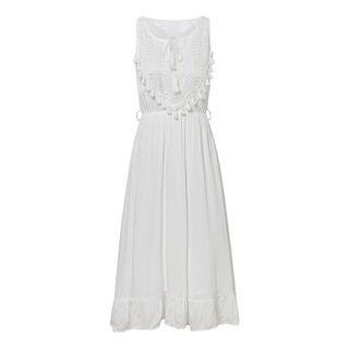 Sleeveless Tasseled A-line Dress