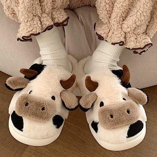 Cow Fleece Slippers