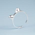 925 Sterling Silver Cat Open Ring Open Ring - Cat Ear - One Size