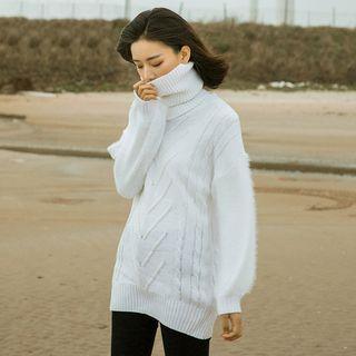 Detachable Turtleneck Chunky Sweater