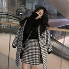 Houndstooth Zip Jacket / Mini Fitted Skirt