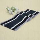 Color Panel Striped Fringe Scarf