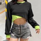 Paneled Cropped Pullover