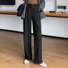 High-waist Plain Dress Pants(various Design)