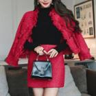 Set: Fringed Jacket + Pencil Skirt