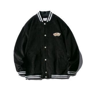 Embroidered Button Bomber Jacket