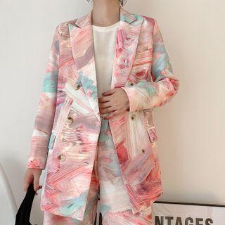 Tie-dyed Double-breasted Blazer