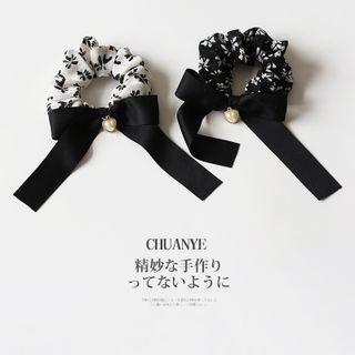 Ribbon Heart Faux Pearl Hair Tie