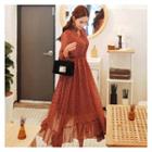 Patterned Button-front A-line Dress