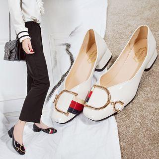 Block-heel Patent Shoes