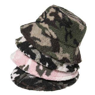 Camouflage Shearling Bucket Hat