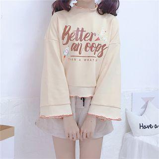 Lettering Long-sleeve Top / Shorts