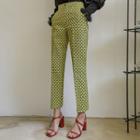 Patterned Straight-cut Pants Yellow - One Size