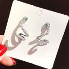 Cz Snake Ear Cuff 1 Pair - Silver Pin - Silver - One Size