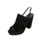 High-heel Faux-suede Slingback Mules
