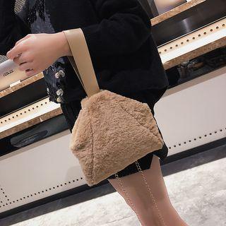 Faux-fur Triangle Clutch