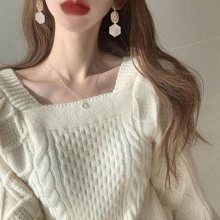 Square-neck Loose-fit Sweater
