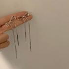 Alloy Bow Fringed Earring 1 Pair - As Shown In Figure - One Size