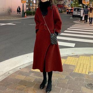 Set Of 2: Single-breasted Jacket + Skirt