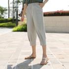 Band-waist Baggy Pants In 2 Designs