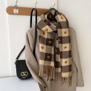 Heart Plaid Shawl