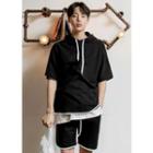 Set: Hooded Top + Pipe-trim Shorts