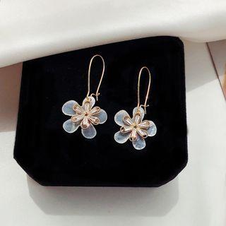 Rhinestone Alloy Flower Dangle Earring 1 Pair - One Size