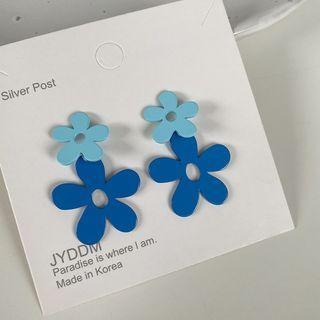 Flower Alloy Dangle Earring 1 Pair - Earring - Blue - One Size