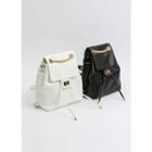 Flap Chain-strap Snakeskin Backpack