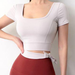 Cut-out Plain T-shirt