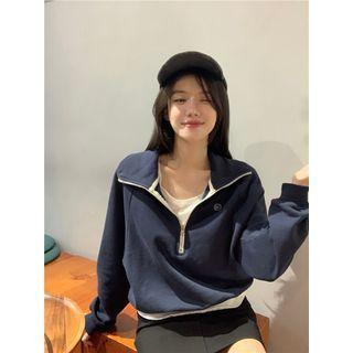 Half-zip Sweatshirt Dark Blue - One Size